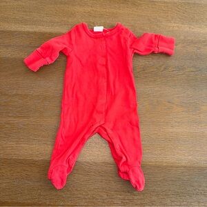 Starting Out Newborn Red Lace Trim Footed Outfit.